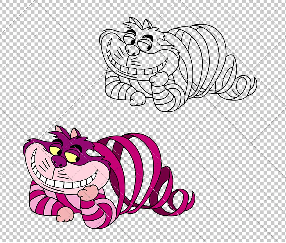 Cheshire Cat - Alice in Wonderland, Svg, Dxf, Eps, Png - SvgShopArt