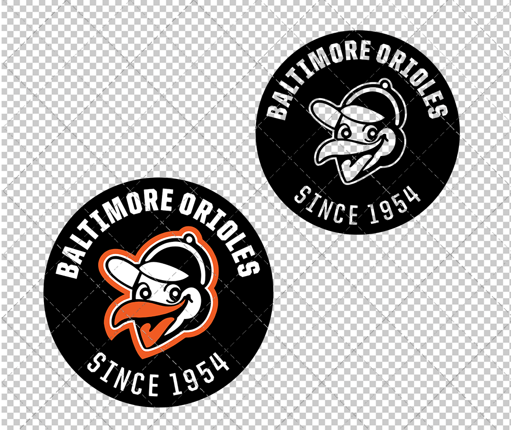 Baltimore Orioles Circle 1955, Svg, Dxf, Eps, Png - SvgShopArt