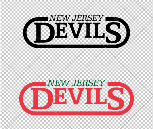 New Jersey Devils Wordmark 1982, Svg, Dxf, Eps, Png - SvgShopArt