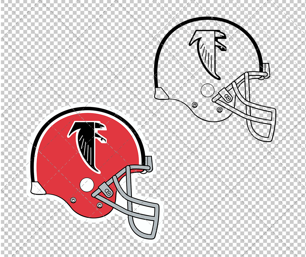 Atlanta Falcons Helmet 1966 002, Svg, Dxf, Eps, Png - SvgShopArt