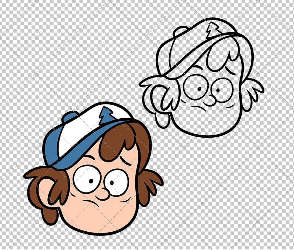 Dipper Pines  - Gravity Falls 002, Svg, Dxf, Eps, Png - SvgShopArt