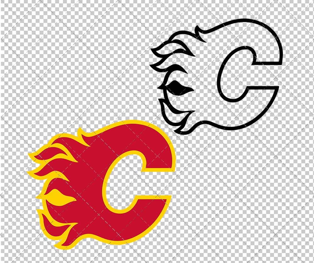 Calgary Flames 1980, Svg, Dxf, Eps, Png - SvgShopArt