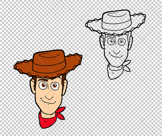 Sheriff Woody - Toy Story 002, Svg, Dxf, Eps, Png - SvgShopArt