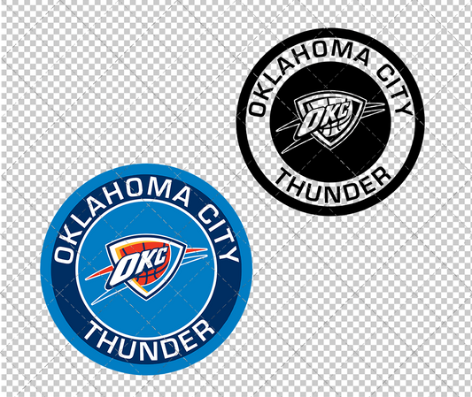 Oklahoma City Thunder Circle 2008, Svg, Dxf, Eps, Png - SvgShopArt