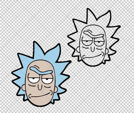 Rick - Rick and Morty, Svg, Dxf, Eps, Png - SvgShopArt