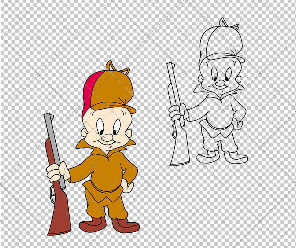 Elmer Fudd - Looney Tunes 002, Svg, Dxf, Eps, Png - SvgShopArt