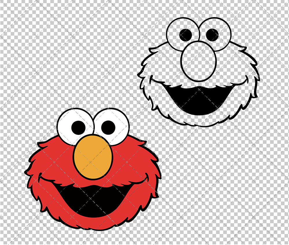 Elmo - Sesame Street 002, Svg, Dxf, Eps, Png - SvgShopArt