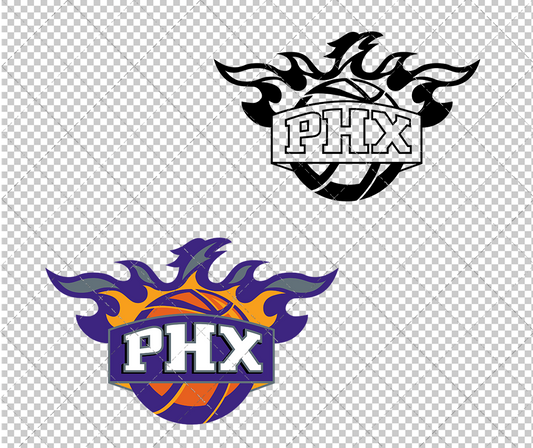 Phoenix Suns Alternate 2000, Svg, Dxf, Eps, Png - SvgShopArt