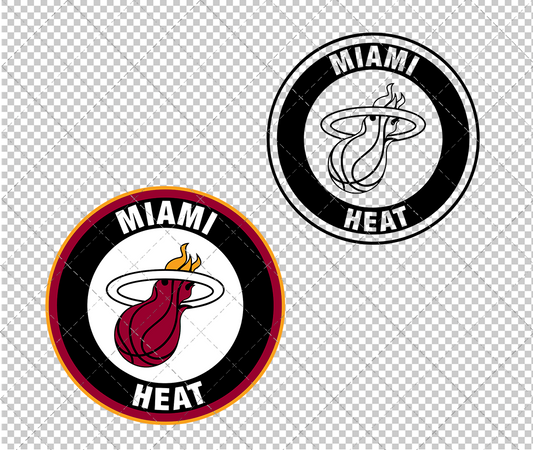 Miami Heat Circle 2008 002, Svg, Dxf, Eps, Png - SvgShopArt