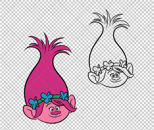 Poppy - Trolls 003, Svg, Dxf, Eps, Png - SvgShopArt