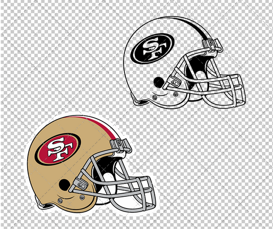 San Francisco 49ers Helmet 2009 002, Svg, Dxf, Eps, Png - SvgShopArt