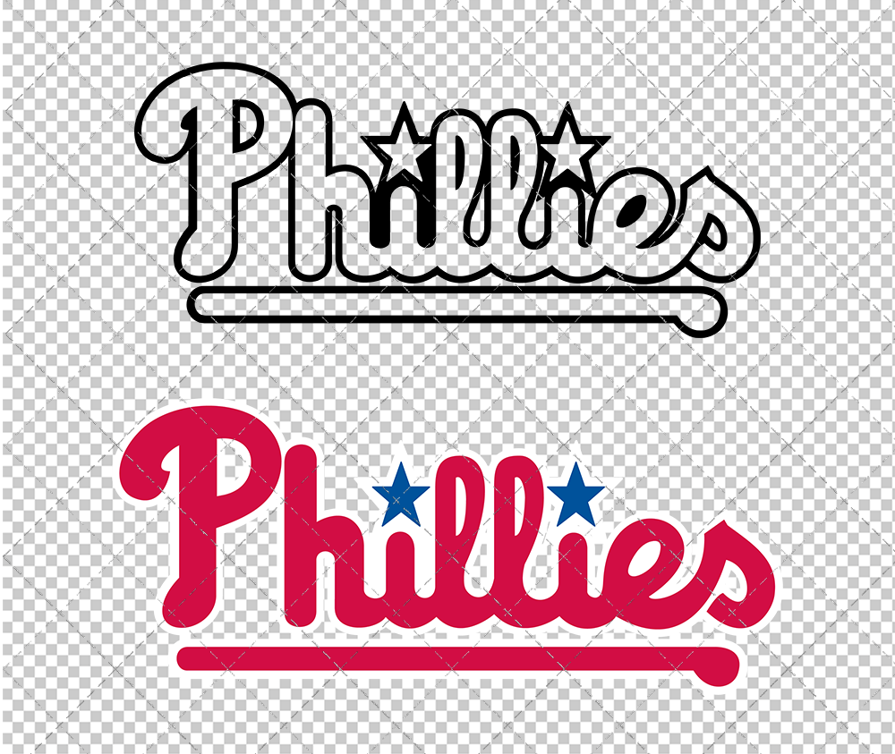 Philadelphia Phillies Wordmark 1992, Svg, Dxf, Eps, Png - SvgShopArt