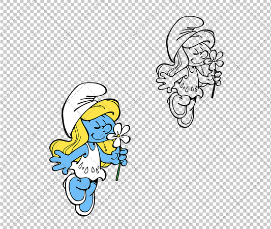 Smurfette - The Smurfs, Svg, Dxf, Eps, Png - SvgShopArt