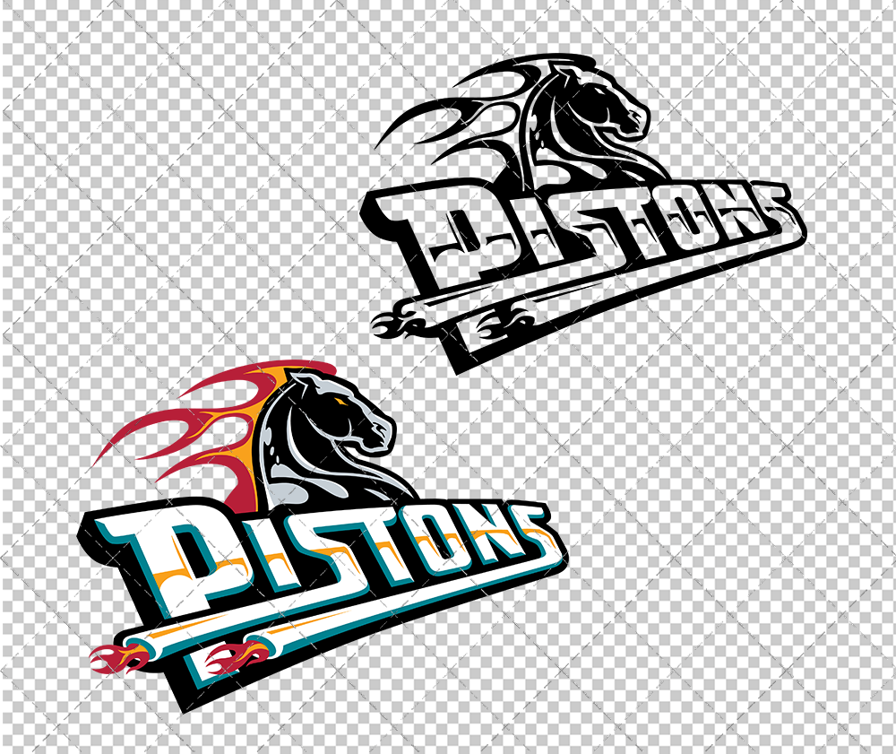 Detroit Pistons Alternate 1996, Svg, Dxf, Eps, Png - SvgShopArt