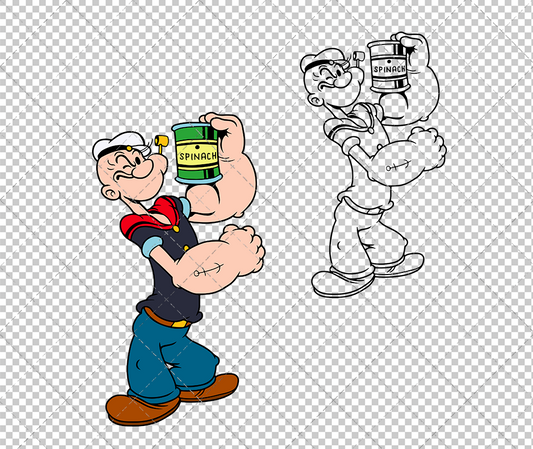 Popeye the Sailor Man 003, Svg, Dxf, Eps, Png - SvgShopArt