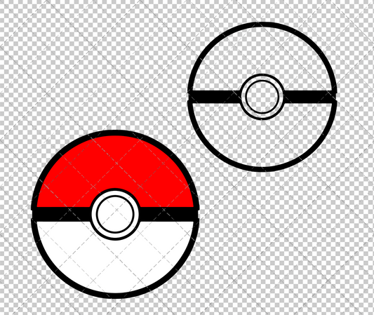 Pokemon Ball - Pokemon, Svg, Dxf, Eps, Png - SvgShopArt