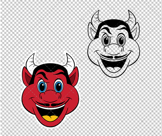 New Jersey Devils Mascot NJ Devil 002, Svg, Dxf, Eps, Png - SvgShopArt