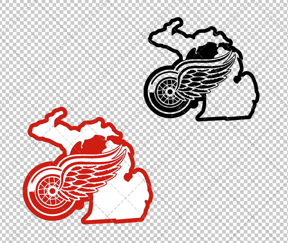 Detroit Red Wings Concept 1948 002, Svg, Dxf, Eps, Png - SvgShopArt