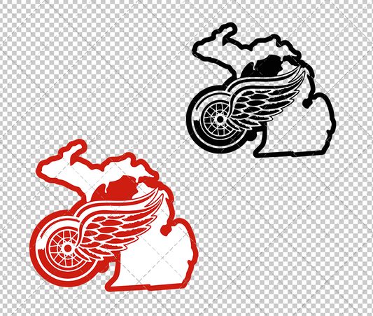 Detroit Red Wings Concept 1948 002, Svg, Dxf, Eps, Png - SvgShopArt