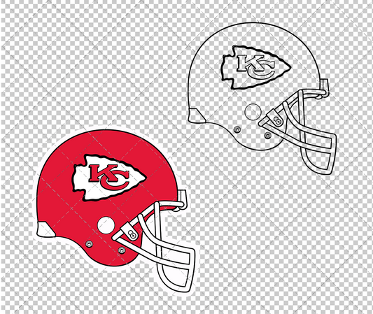 Kansas City Chiefs Helmet 1972 003, Svg, Dxf, Eps, Png - SvgShopArt