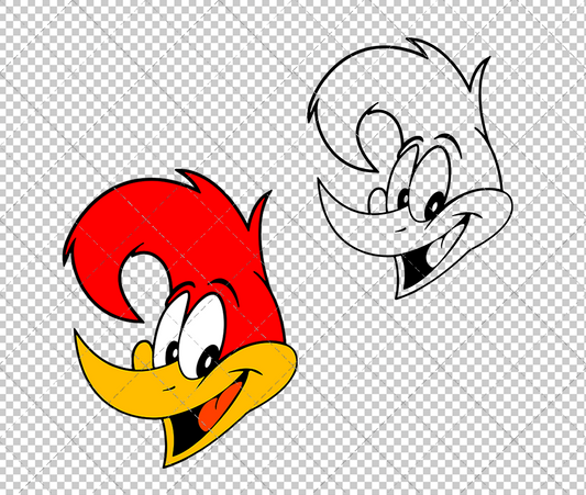 Woody Woodpecker 003, Svg, Dxf, Eps, Png - SvgShopArt