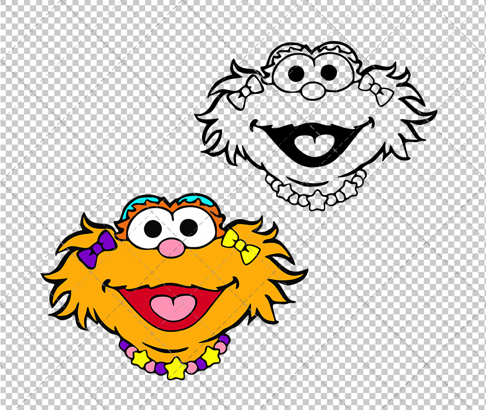 Zoe - Sesame Street, Svg, Dxf, Eps, Png - SvgShopArt