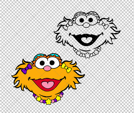 Zoe - Sesame Street, Svg, Dxf, Eps, Png - SvgShopArt