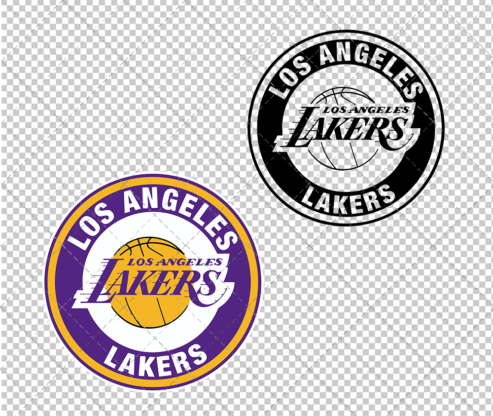 Los Angeles Lakers Circle 2001 002, Svg, Dxf, Eps, Png - SvgShopArt