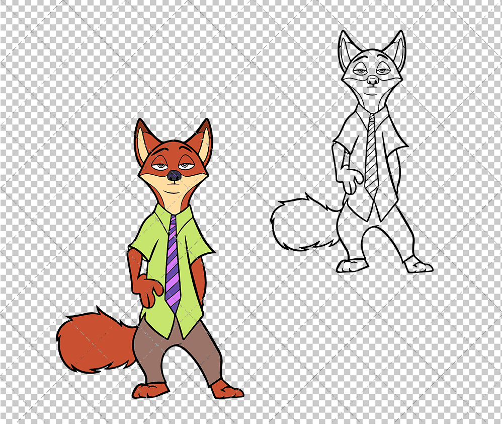 Nick Wilde - Zootopia, Svg, Dxf, Eps, Png - SvgShopArt