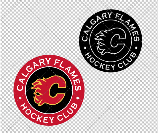 Calgary Flames Circle 2020, Svg, Dxf, Eps, Png - SvgShopArt