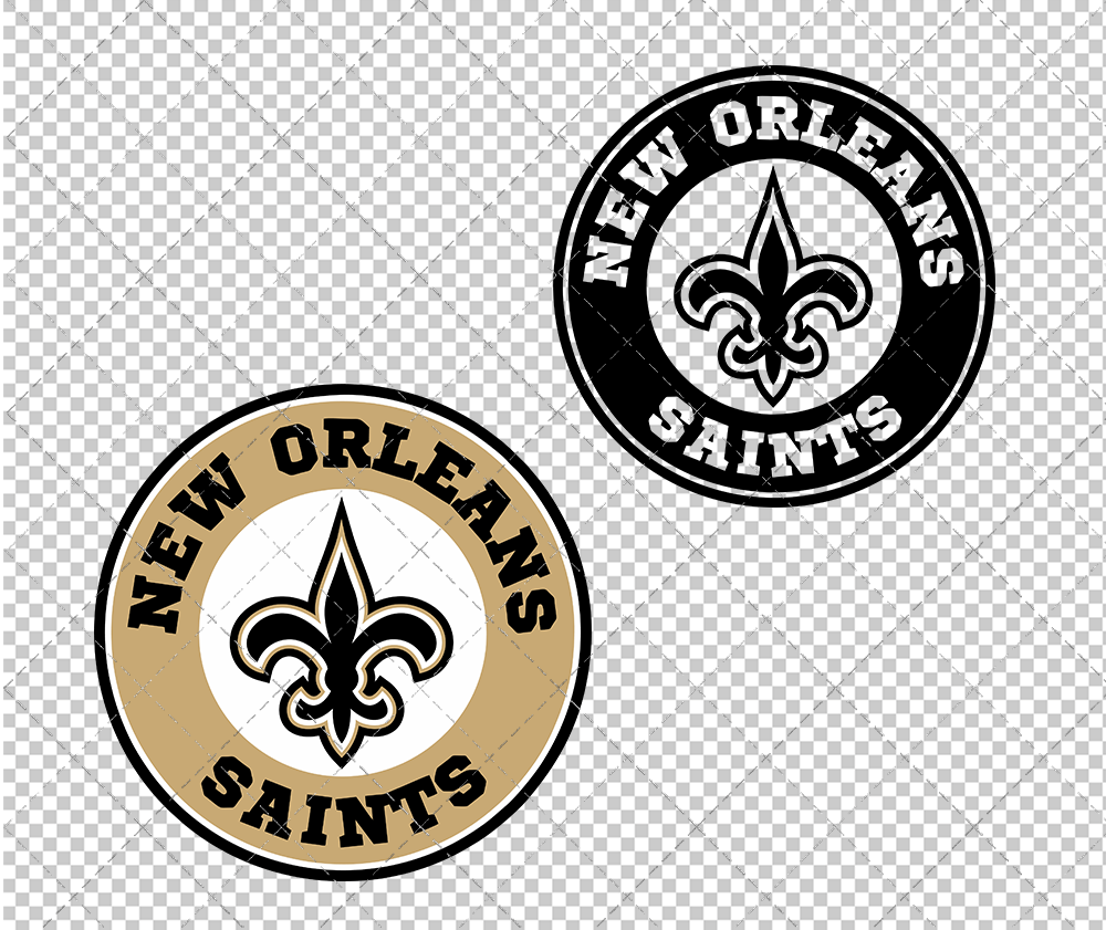 New Orleans Saints Circle 2002, Svg, Dxf, Eps, Png - SvgShopArt