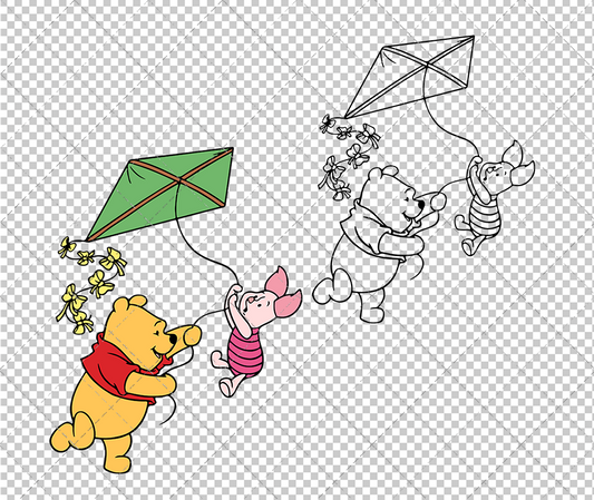 Winnie and Piglet - Winnie The Pooh 002, Svg, Dxf, Eps, Png - SvgShopArt