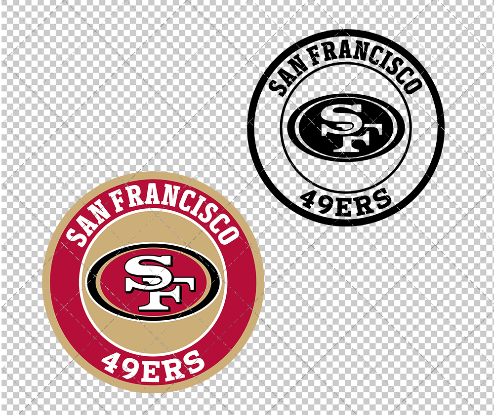 San Francisco 49Ers Circle 2009, Svg, Dxf, Eps, Png - SvgShopArt