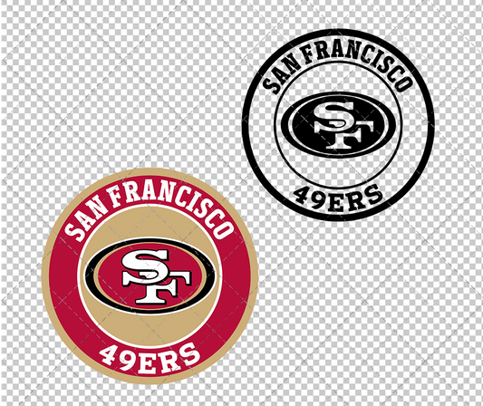 San Francisco 49Ers Circle 2009, Svg, Dxf, Eps, Png - SvgShopArt