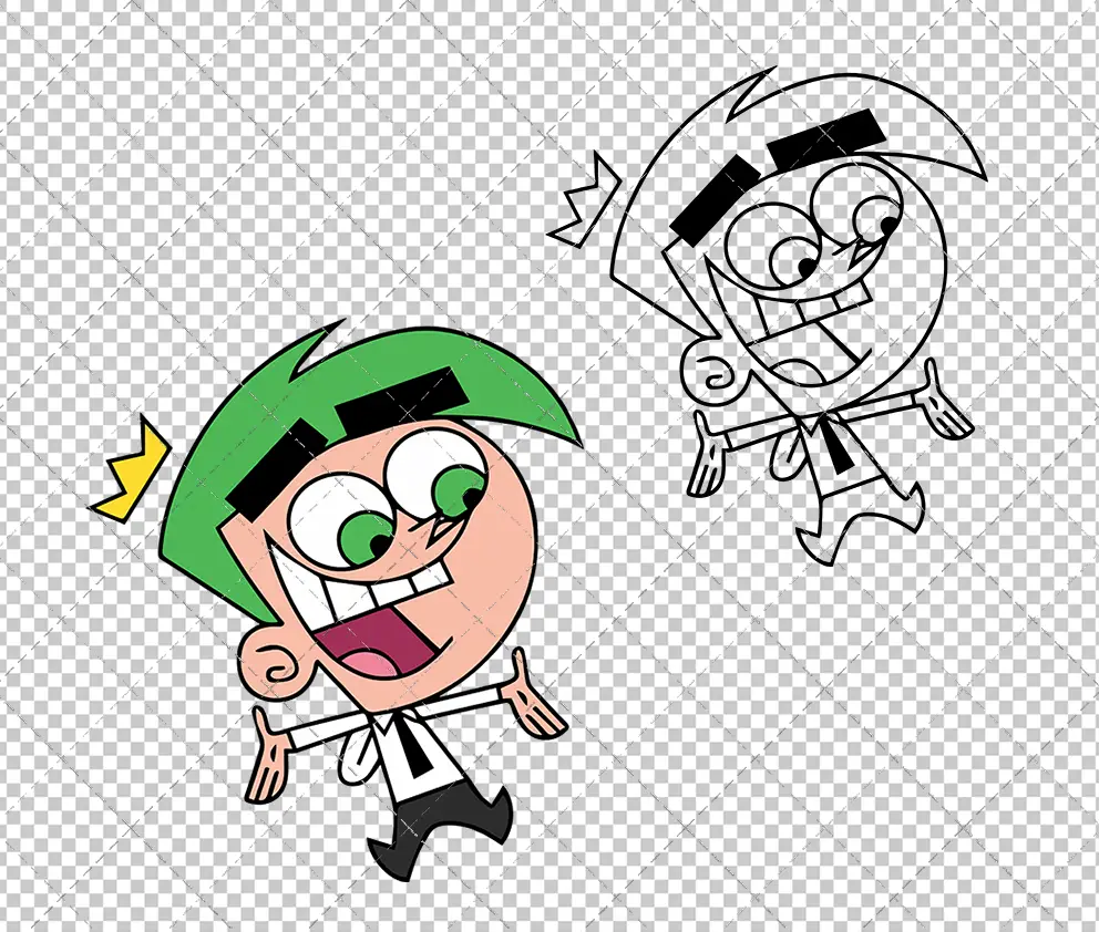 Cosmo - The Fairly Odd Parents 003, Svg, Dxf, Eps, Png - SvgShopArt