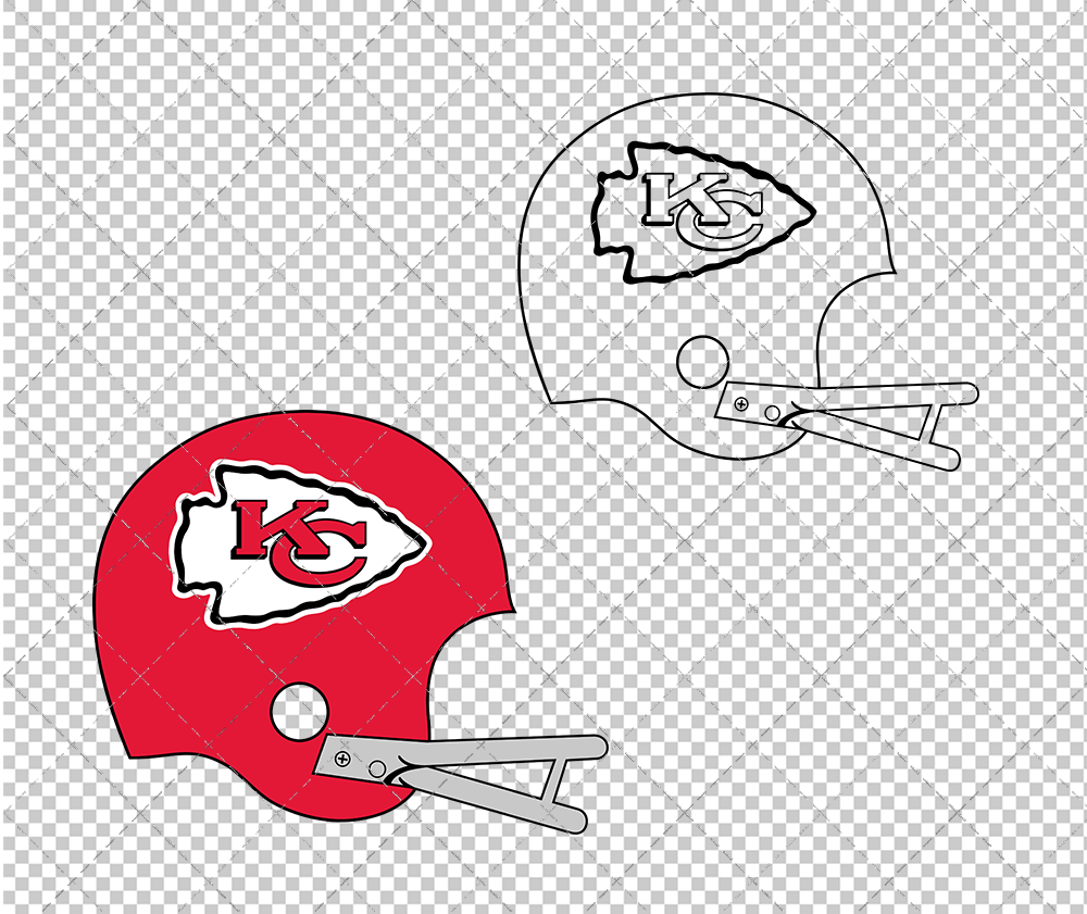 Kansas City Chiefs Helmet 1972 002, Svg, Dxf, Eps, Png - SvgShopArt