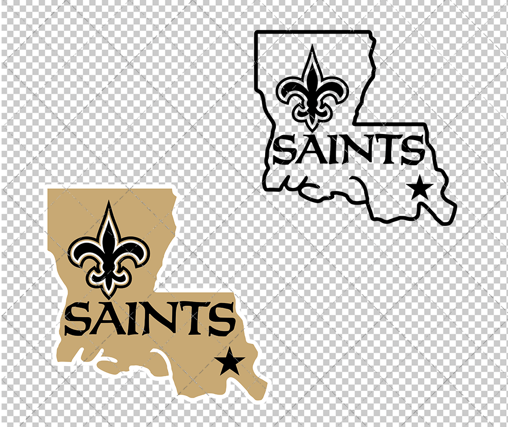 New Orleans Saints Alternate 2006, Svg, Dxf, Eps, Png - SvgShopArt