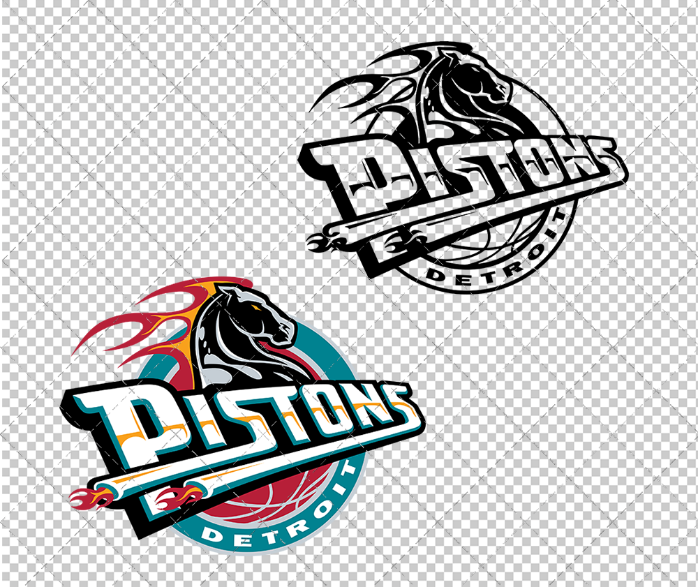 Detroit Pistons 1996, Svg, Dxf, Eps, Png - SvgShopArt