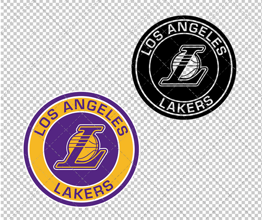 Los Angeles Lakers Circle 2001, Svg, Dxf, Eps, Png - SvgShopArt