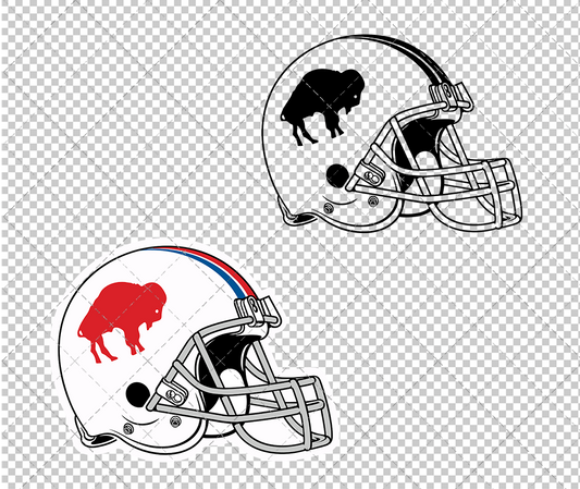 Buffalo Bills Helmet 1970 003, Svg, Dxf, Eps, Png - SvgShopArt