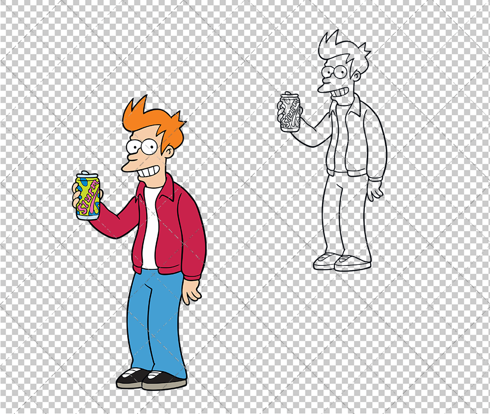 Philip J. Fry - Futurama, Svg, Dxf, Eps, Png - SvgShopArt