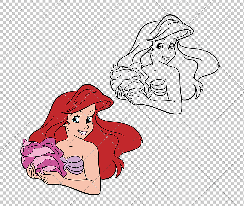 Ariel - The Little Mermaid, Svg, Dxf, Eps, Png - SvgShopArt