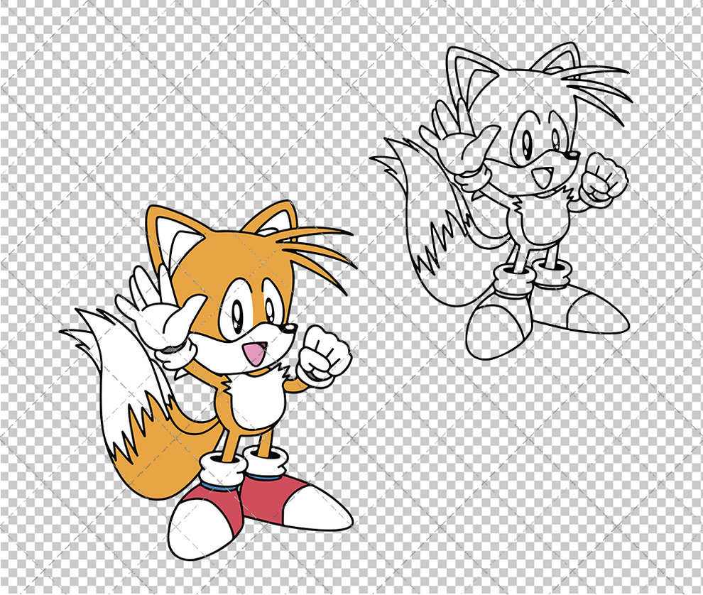Tails - Sonic the Hedgehog, Svg, Dxf, Eps, Png - SvgShopArt