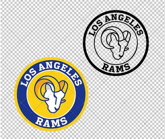 Los Angeles Rams Circle 2020 002, Svg, Dxf, Eps, Png - SvgShopArt