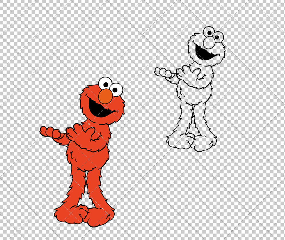 Elmo - Sesame Street 003, Svg, Dxf, Eps, Png - SvgShopArt