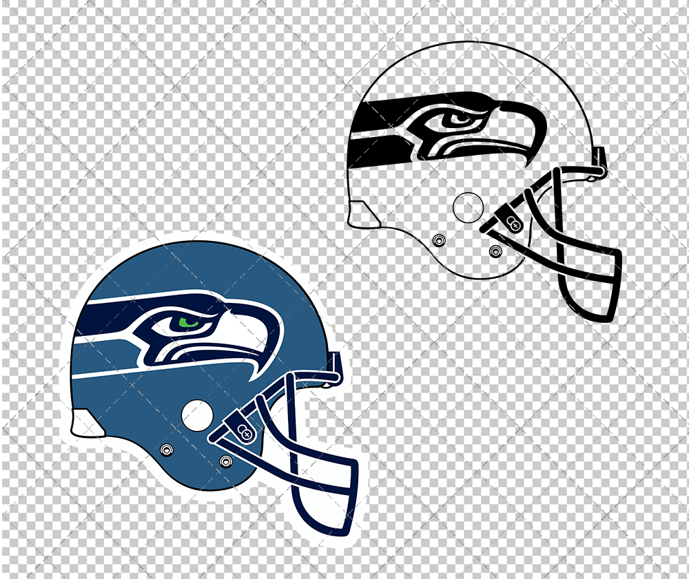 Seattle Seahawks Helmet 2002, Svg, Dxf, Eps, Png - SvgShopArt