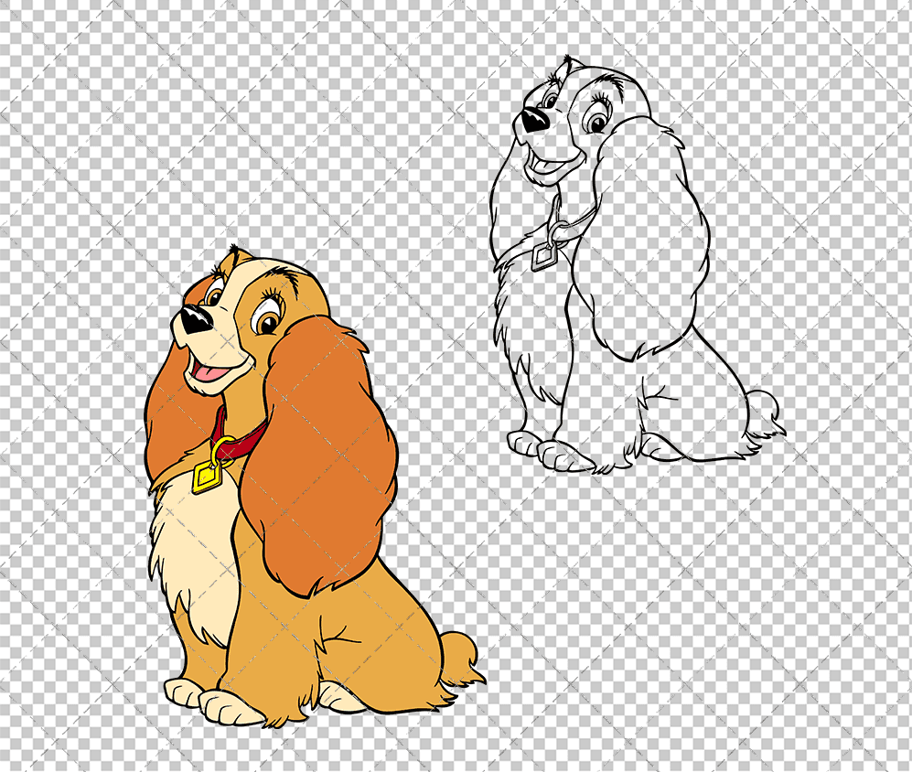 Lady - Lady and the Tramp 002, Svg, Dxf, Eps, Png - SvgShopArt