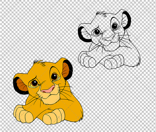 Young Simba - The Lion King 003, Svg, Dxf, Eps, Png - SvgShopArt