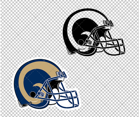 Los Angeles Rams Helmet 2016 002, Svg, Dxf, Eps, Png - SvgShopArt