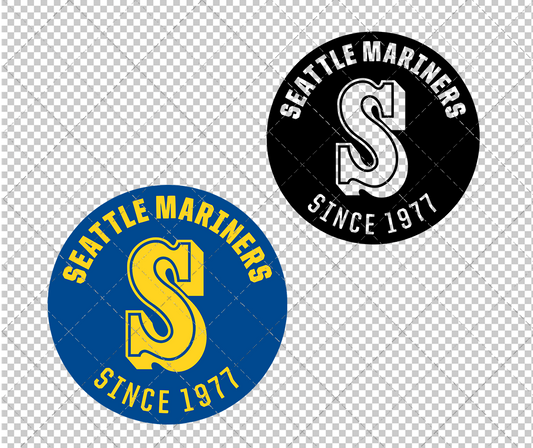 Seattle Mariners Circle 1987, Svg, Dxf, Eps, Png - SvgShopArt